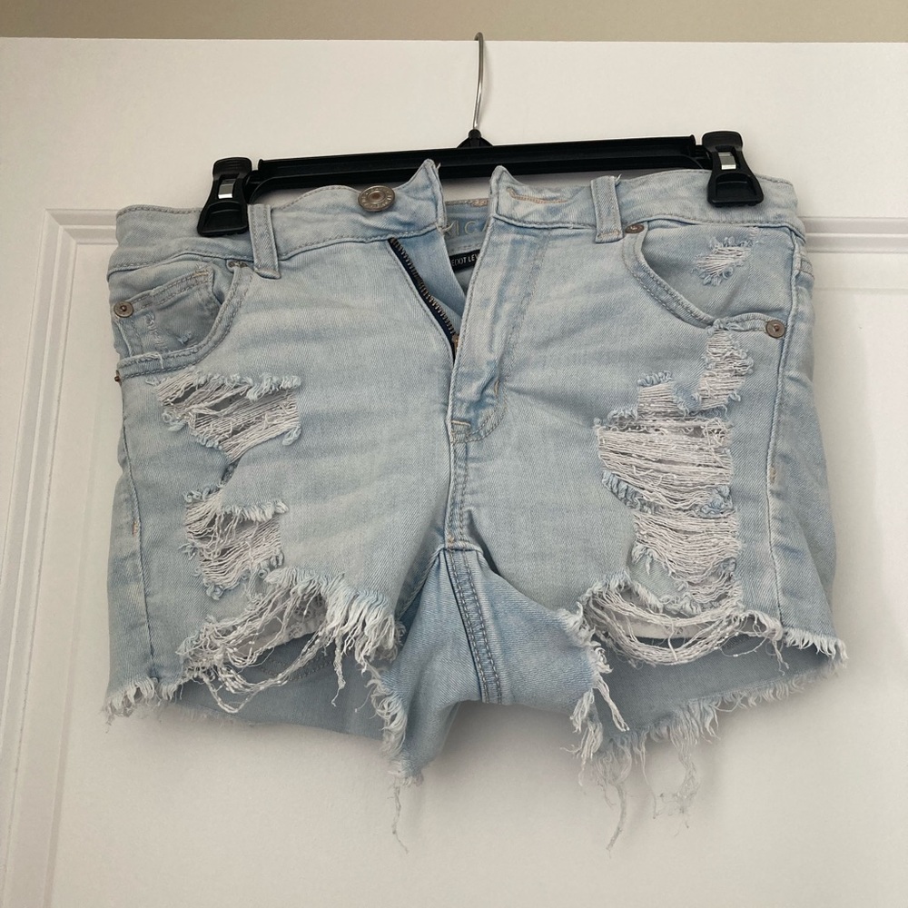 American Eagle Outfitters Light Wash Distressed Jean Shorts
